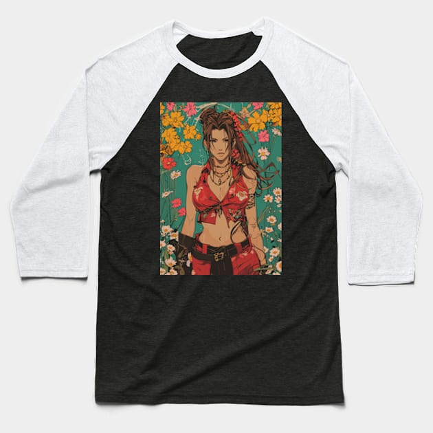 Aerith Gainsborough FF7 Final Fantasy VII Rebirth Baseball T-Shirt by moreirapod